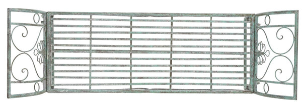Safavieh Adina Wrought Iron 51.25 Inch W Outdoor Garden Bench Antique Green Metal PAT5016D