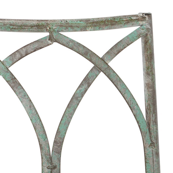 Safavieh Abia Wrought Iron 50 Inch W Outdoor Tree Bench Antique Green Metal PAT5018D