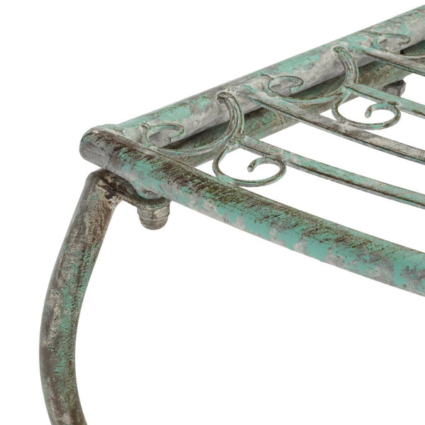 Safavieh Abia Wrought Iron 50 Inch W Outdoor Tree Bench Antique Green Metal PAT5018D