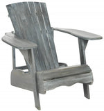 Safavieh Mopani Chair Ash Grey Silver Acacia Wood Galvanized Steel PAT6700A 683726999867