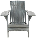 Safavieh Mopani Chair Ash Grey Silver Acacia Wood Galvanized Steel PAT6700A 683726999867