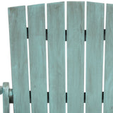 Safavieh Mopani Chair Beach House Blue Silver Acacia Wood Galvanized Steel PAT6700F 889048023284