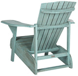 Safavieh Mopani Chair Beach House Blue Silver Acacia Wood Galvanized Steel PAT6700F 889048023284