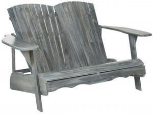Safavieh Hantom Bench Ash Grey Silver Acacia Wood Galvanized Steel PAT6702A 683726999928