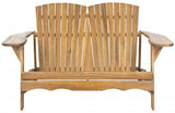 Safavieh Hantom Bench Natural Brass Acacia Wood Galvanized Steel PAT6702C 683726222361