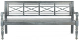 Safavieh Karoo Bench Ash Grey Silver Acacia Wood Galvanized Steel PAT6704A 683726999966