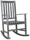 Safavieh Barstow Rocking Chair Ash Grey Silver Acacia Wood Galvanized Steel PAT6707B 683726407461