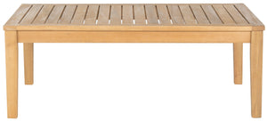 Safavieh Bradbury Outdoor Living Set 4 Piece Teak Brown Beige Brass Acacia Wood Polyester CA Foam Galvanized Steel PAT6710A 683726407942