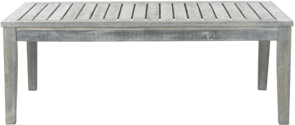 Safavieh Bradbury Outdoor Living Set 4 Piece Ash Grey Beige Silver Acacia Wood Polyester CA Foam Galvanized Steel PAT6710B 683726408758