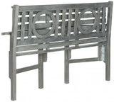 Safavieh Piedmont Bench Folding Ash Grey Silver Acacia Wood Galvanized Steel PAT6714A 683726409625