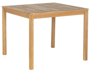 Safavieh Del Mar Dining Set 5 Piece Teak Brown Beige Brass Acacia Wood Polyester CA Foam Galvanized Steel PAT6722A 683726554233