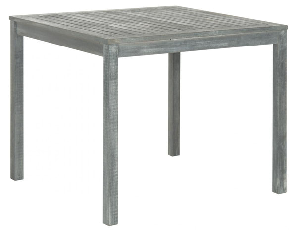 Safavieh Del Mar Dining Set 5 Piece Ash Grey Beige Silver Acacia Wood Polyester CA Foam Galvanized Steel PAT6722B 683726554240