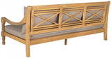 Safavieh Pasadena Day Bed Teak Brown Taupe Brass Acacia Wood Polyester CA Foam Galvanized Steel PAT6724A 683726554264