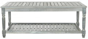 Safavieh Oakley Coffee Table Ash Grey Silver Acacia Wood Galvanized Steel PAT6726B 683726577867