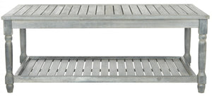 Safavieh Oakley Coffee Table Ash Grey Silver Acacia Wood Galvanized Steel PAT6726B 683726577867