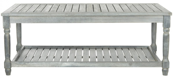 Safavieh Oakley Coffee Table Ash Grey Silver Acacia Wood Galvanized Steel PAT6726B 683726577867