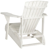 Safavieh Vista Wine Glass Holder Adirondack Chair Antique White Silver Acacia Wood Galvanized Steel PAT6727C 683726578123