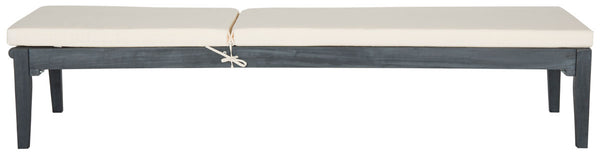 Safavieh Azusa Sunlounger Ash Grey Beige Silver Acacia Wood Polyester CA Foam Galvanized Steel PAT6729B 889048053724