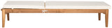 Safavieh Montclair Sunlounger Teak Brown Beige Brass Acacia Wood Polyester CA Foam Galvanized Steel PAT6731A 889048059191