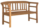 Safavieh Porterville Bench 2 Seat Teak Brass Acacia Wood Galvanized Steel PAT6742A 889048062702