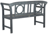 Safavieh Moorpark Bench 2 Seat Ash Grey Silver Acacia Wood Galvanized Steel PAT6743B 889048062733