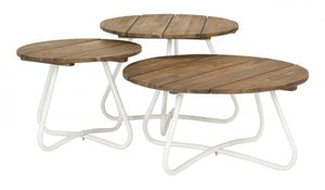 Safavieh Henderson Coffee Table 3 Piece Teak White Acacia Wood PAT6747A 889048328952