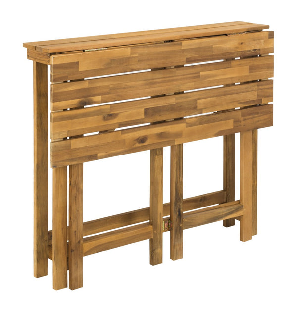 Wilton Modern Balcony Corner Lounge Set - Luxurious Outdoor Seating with Natural Wood and Navy Cushions