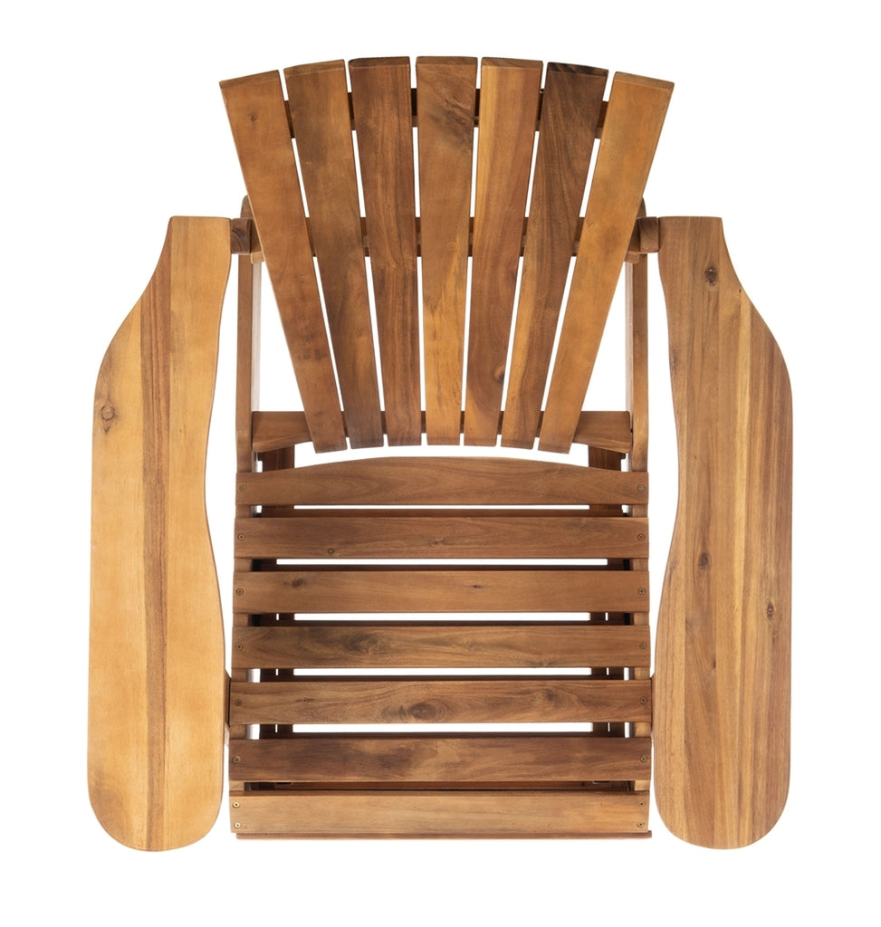 Safavieh Merlin Adirondack Chair With Retractable Footrest In Natural PAT6760A