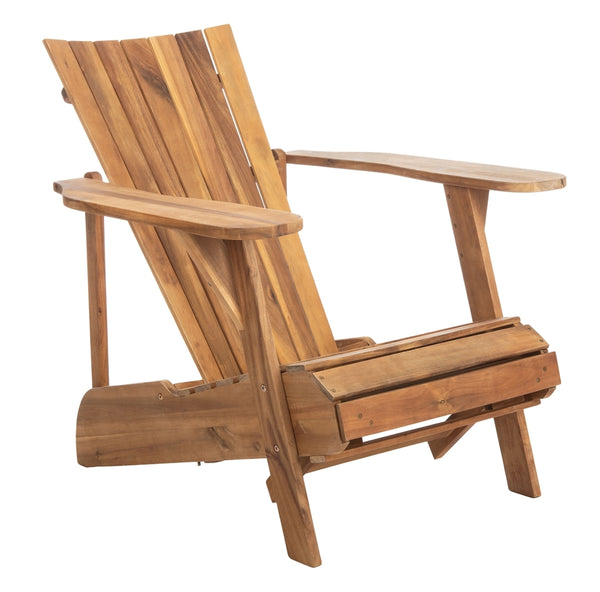 Safavieh Merlin Adirondack Chair With Retractable Footrest In Natural PAT6760A