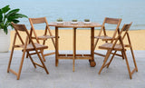 Safavieh Kerman Table and 4 Chairs Teak Silver Acacia Wood Galvanized Steel PAT7000A 683726406143