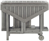 Safavieh Kerman Table and 4 Chairs Grey Wash Silver Acacia Wood Galvanized Steel PAT7000B 683726406167