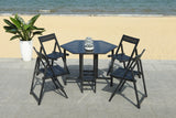 Safavieh Kerman Table And 4 Chairs Black Wood Acacia Galvanized Steel PAT7000C