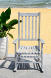 Safavieh Shasta Rocking Chair Grey Wash Silver Acacia Wood Galvanized Steel PAT7002B 683726406259