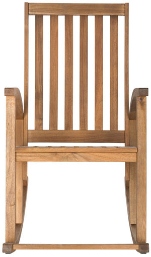 Safavieh Clayton Rocking Chair Teak Silver Acacia Wood Galvanized Steel PAT7003A 683726406273