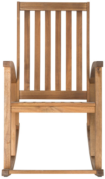 Safavieh Clayton Rocking Chair Teak Silver Acacia Wood Galvanized Steel PAT7003A 683726406273