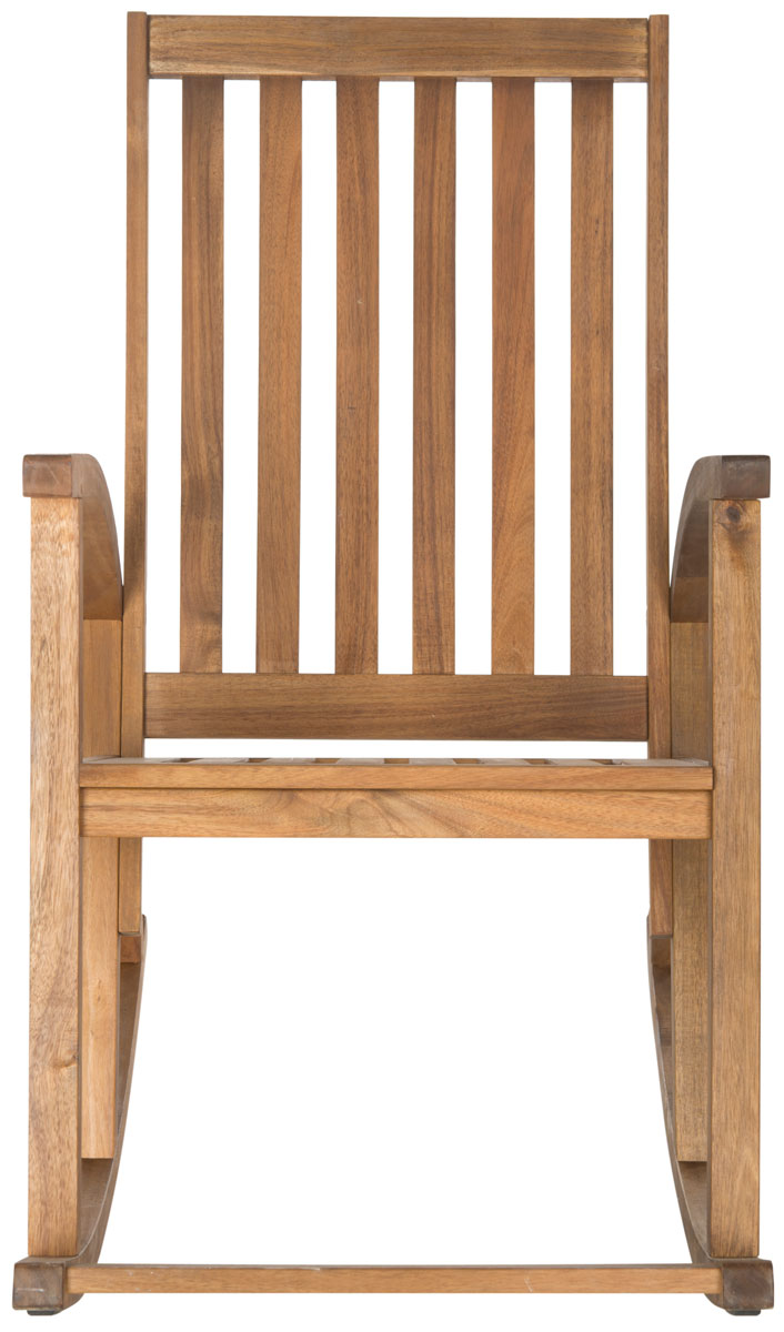 Safavieh Clayton Rocking Chair Teak Silver Acacia Wood Galvanized Steel PAT7003A 683726406273