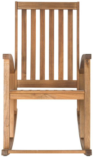 Safavieh Clayton Rocking Chair Teak Silver Acacia Wood Galvanized Steel PAT7003A 683726406273