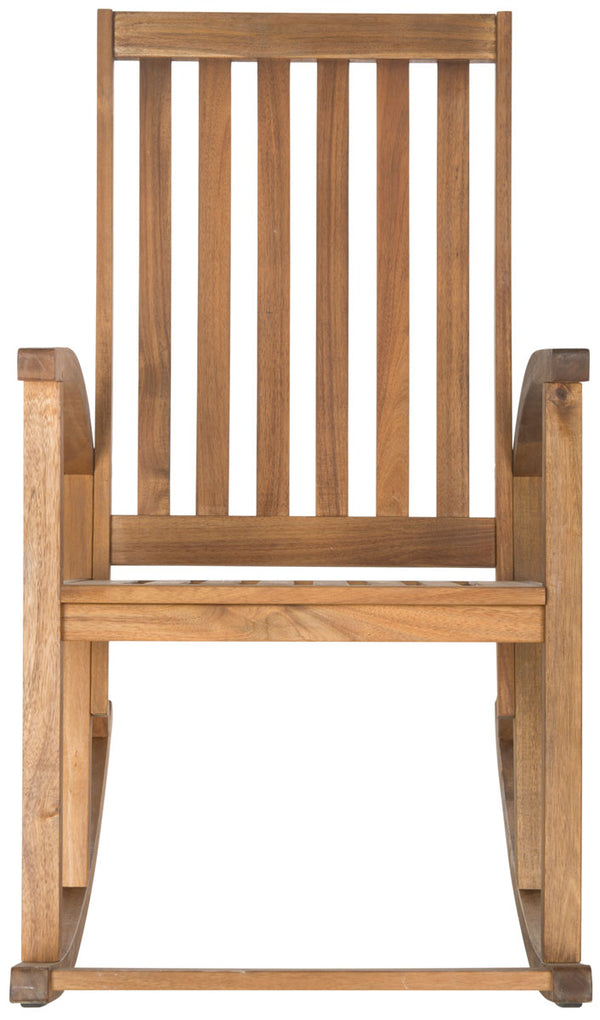 Safavieh Clayton Rocking Chair Teak Silver Acacia Wood Galvanized Steel PAT7003A 683726406273