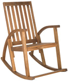 Safavieh Clayton Rocking Chair Teak Silver Acacia Wood Galvanized Steel PAT7003A 683726406273