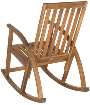 Safavieh Clayton Rocking Chair Teak Silver Acacia Wood Galvanized Steel PAT7003A 683726406273