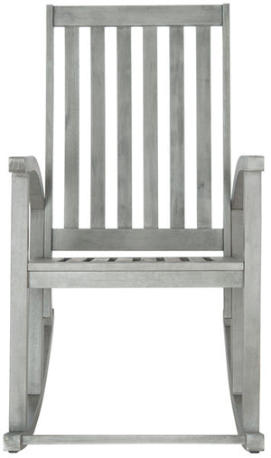 Safavieh Clayton Rocking Chair Grey Wash Silver Acacia Wood Galvanized Steel PAT7003B 683726406280
