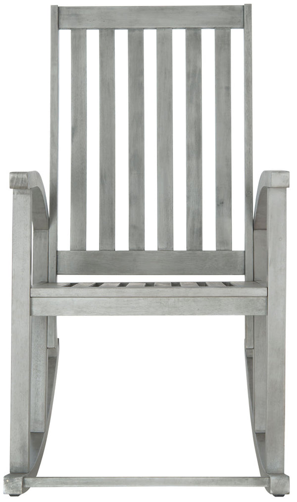 Safavieh Clayton Rocking Chair Grey Wash Silver Acacia Wood Galvanized Steel PAT7003B 683726406280