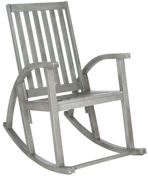 Safavieh Clayton Rocking Chair Grey Wash Silver Acacia Wood Galvanized Steel PAT7003B 683726406280