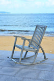Safavieh Clayton Rocking Chair Grey Wash Silver Acacia Wood Galvanized Steel PAT7003B 683726406280