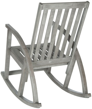 Safavieh Clayton Rocking Chair Grey Wash Silver Acacia Wood Galvanized Steel PAT7003B 683726406280