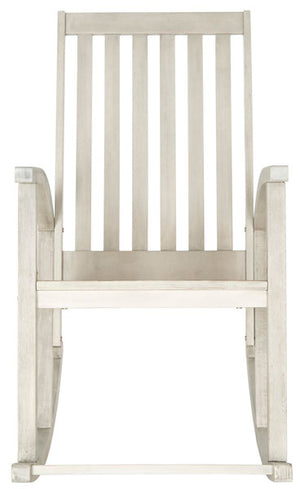 Safavieh Clayton Rocking Chair White Wash Silver Acacia Wood Galvanized Steel PAT7003C 683726406334