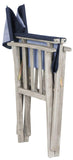 Safavieh - Set of 2 - Laguna Director Chair Grey Wash Navy Silver Acacia Wood Textilene Galvanized Steel PAT7004D-SET2 889048075689