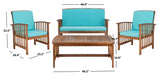 Rocklin 4 Piece Outdoor Set - Stylish Acacia Wood Furniture with Chic Cushions for Ultimate Comfort