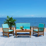 Rocklin 4 Piece Outdoor Set - Stylish Acacia Wood Furniture with Chic Cushions for Ultimate Comfort