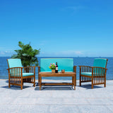 Rocklin 4 Piece Outdoor Set - Stylish Acacia Wood Furniture with Chic Cushions for Ultimate Comfort